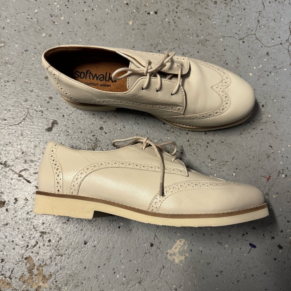 NEW Softwalk Willet Oxford shoe ivory cream white shoes